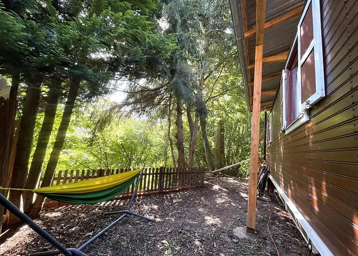 Historischer Zirkuswagen Mit Terrasse Und Blick Ins Gruene * فِتْسِنهاوزن